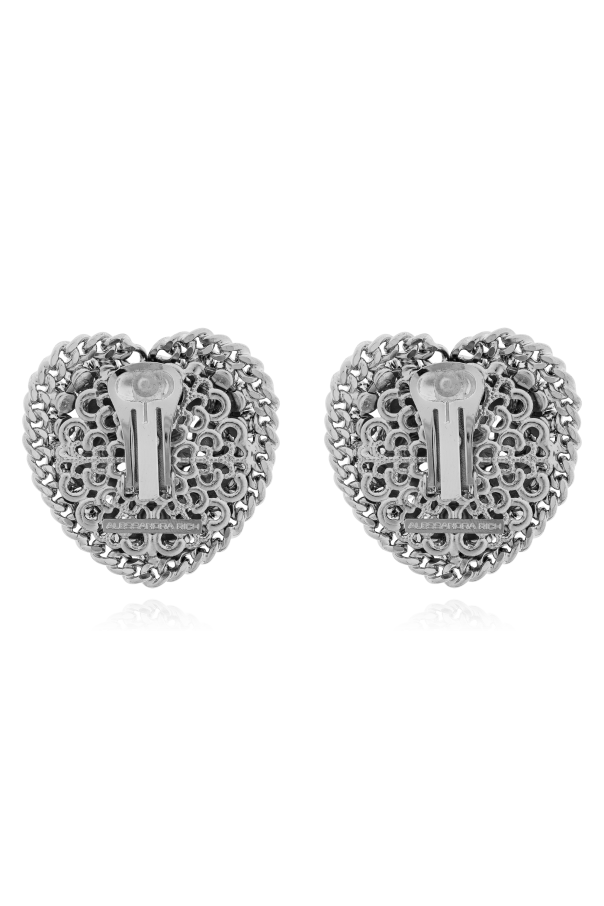 Alessandra Rich Clip-on earrings with shimmering crystals