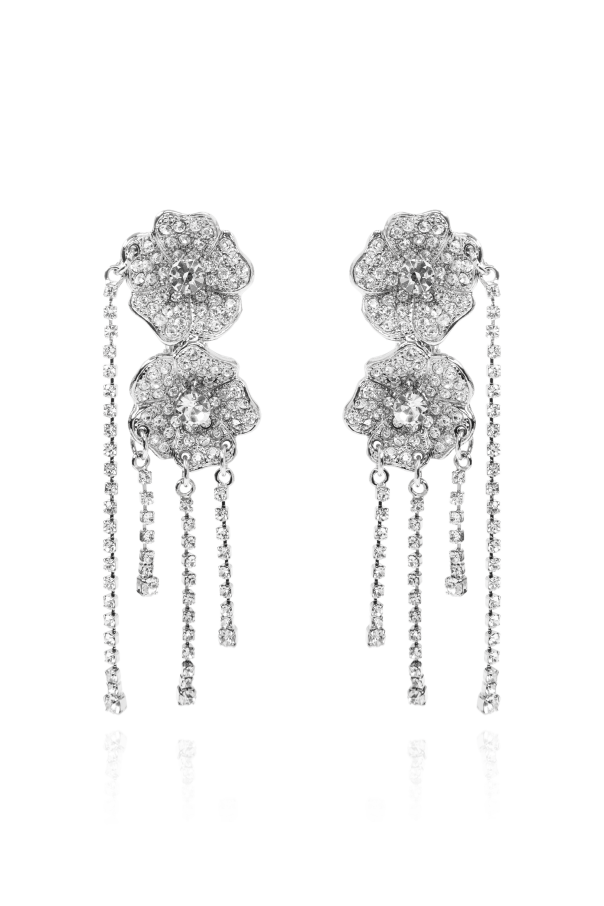Flower-shaped clip-on earrings od Alessandra Rich
