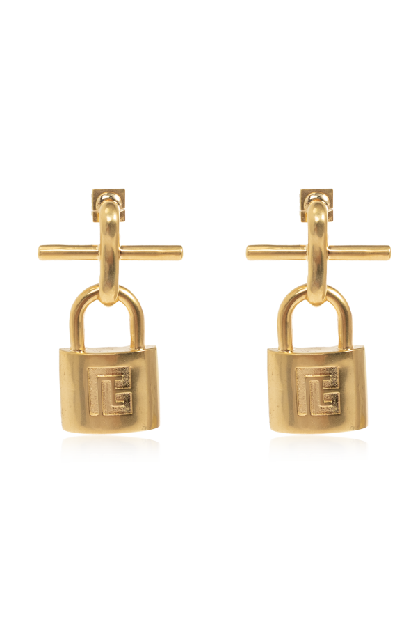 Earrings with padlock pendants od Balmain