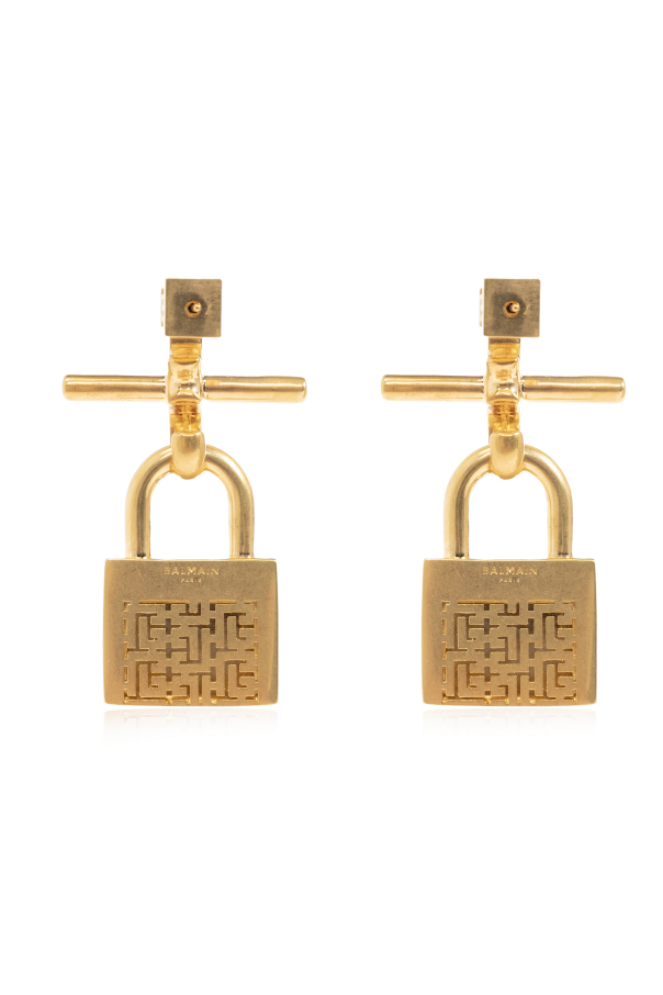 Balmain Earrings with padlock-shaped pendants