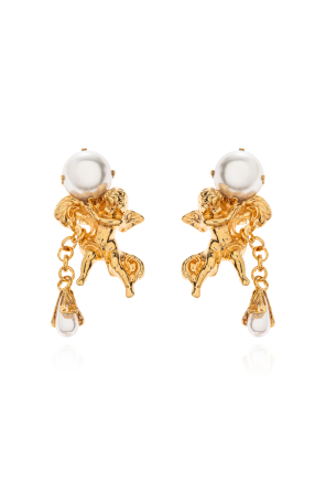 Clip-on earrings with glass pearl
