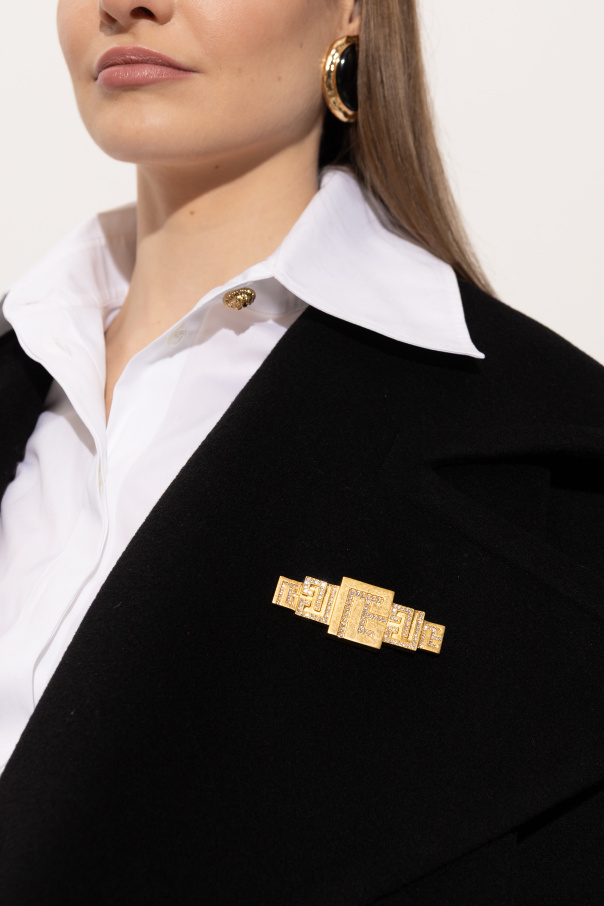 Balmain Brosche mit schimmernden Kristallen