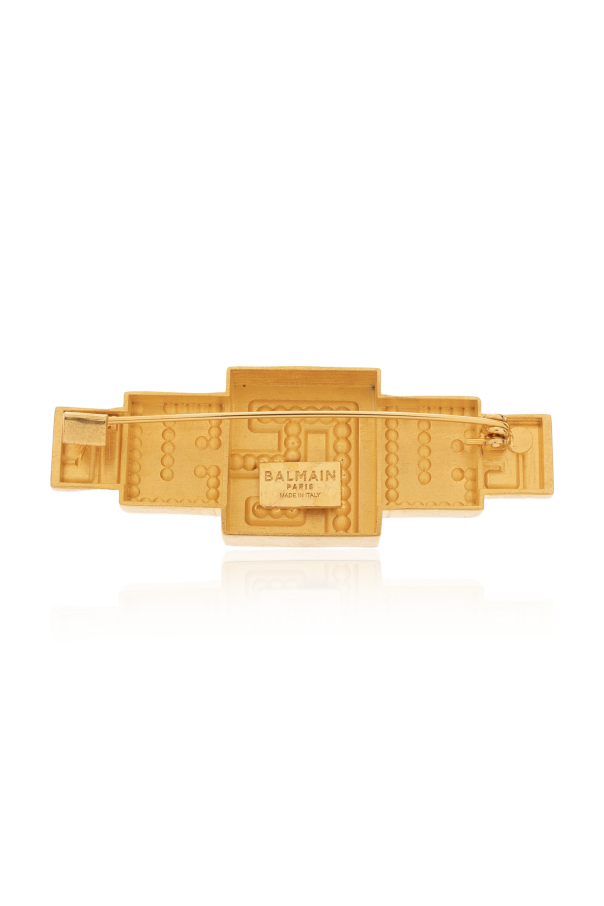 Balmain Brosche mit schimmernden Kristallen