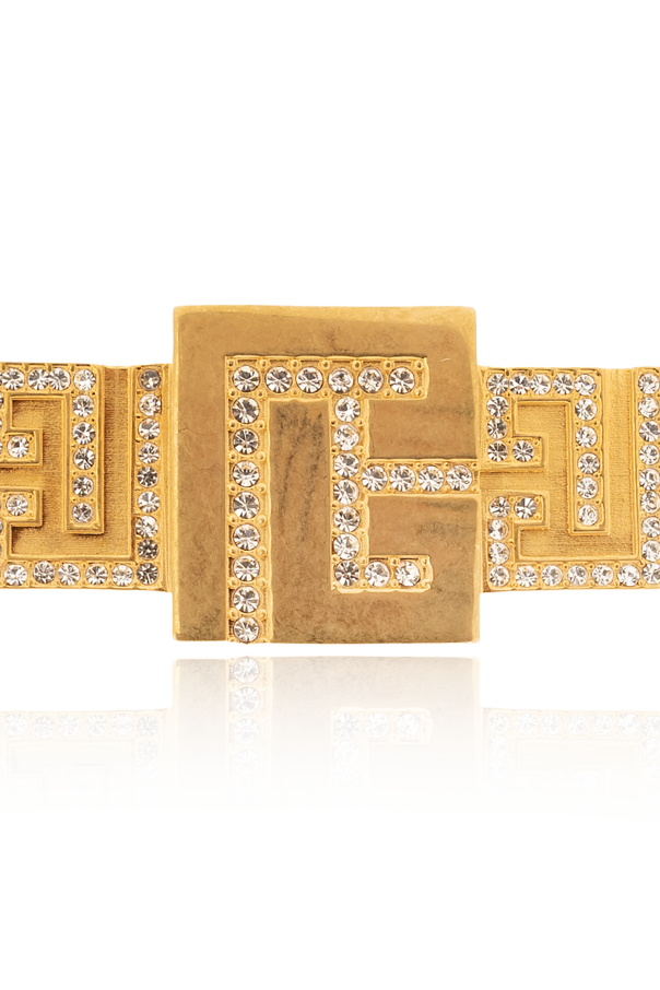 Balmain Brosche mit schimmernden Kristallen