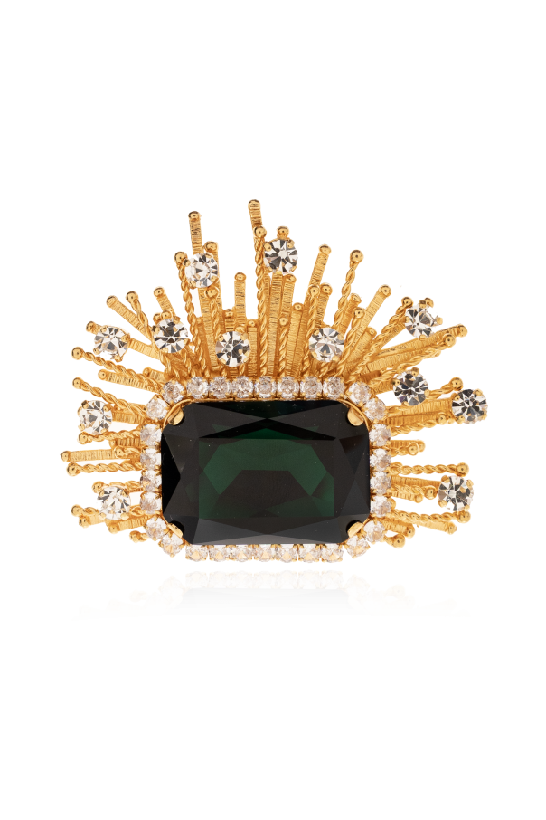 Balmain Brosche mit schimmernden Kristallen