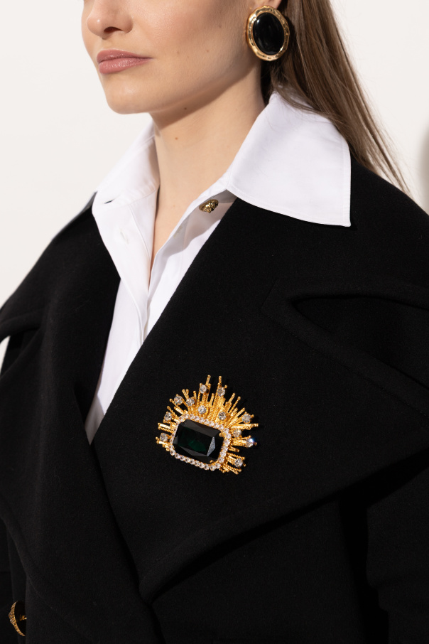 Balmain Brosche mit schimmernden Kristallen