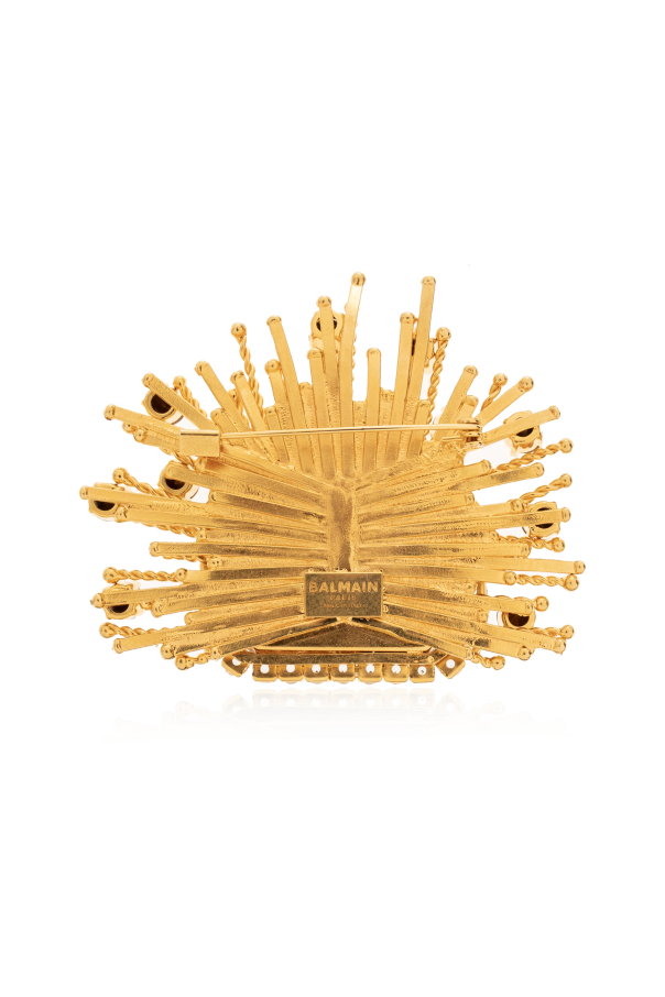 Balmain Brosche mit schimmernden Kristallen