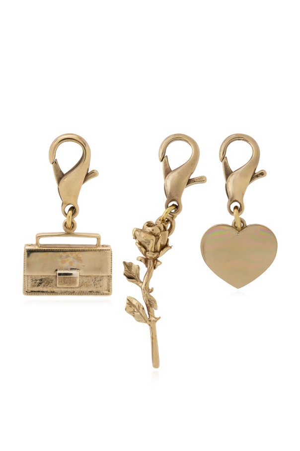 Golden Goose Pendants: heart, bag, and rose