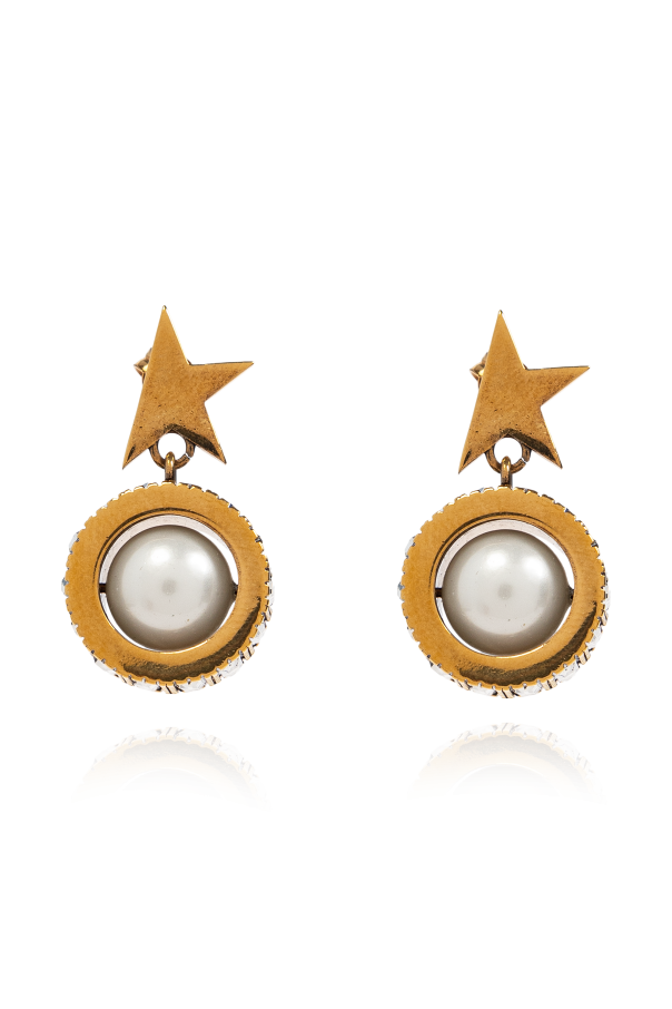 Golden Goose Earrings with shimmering crystals