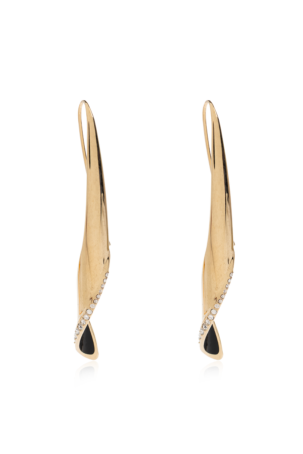Long earrings with shimmering crystals od Balmain
