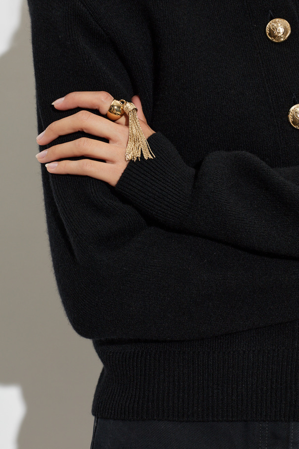 Balmain Brass ring with a dangling charm