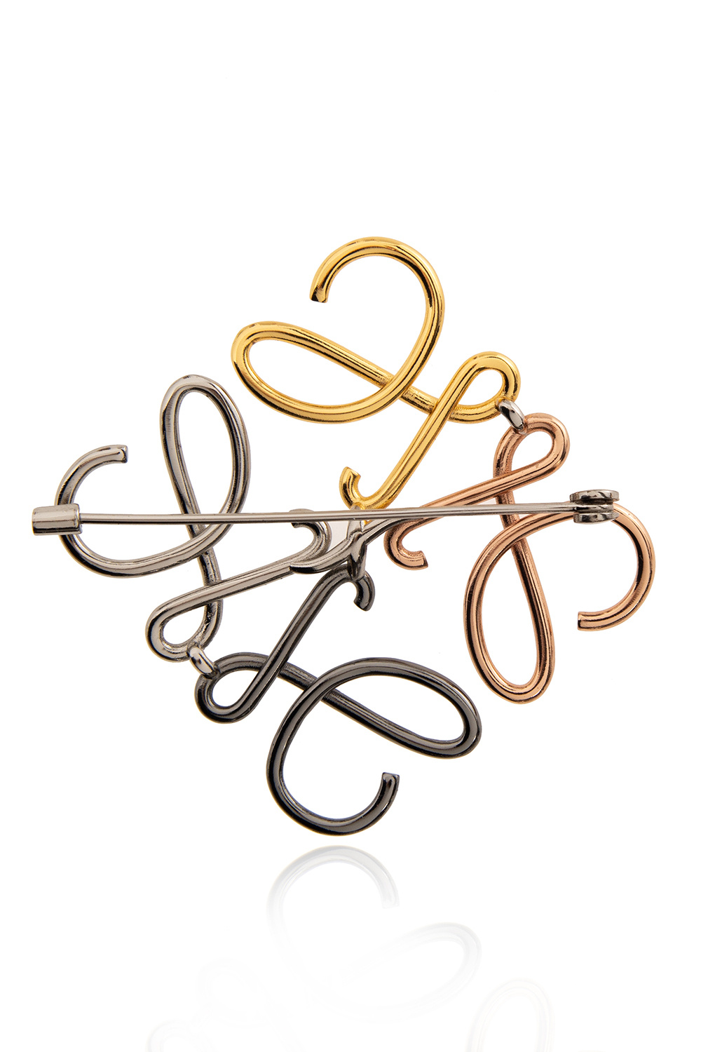 Loewe Logo L Hoop Earrings In Metal Gold