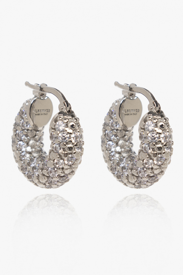 JIL SANDER Hoop earrings with crystals