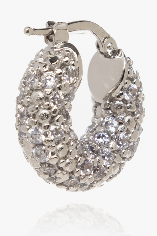 JIL SANDER Hoop earrings with crystals