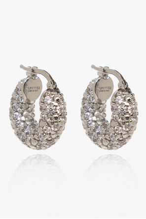 Hoop earrings with crystals od JIL SANDER