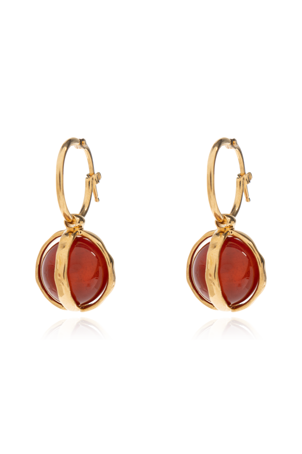 Brass earrings with stone od JIL SANDER