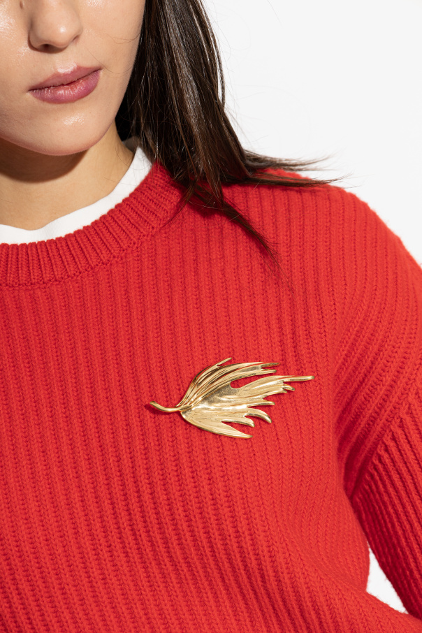 JIL SANDER Brass brooch