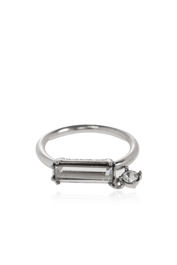 Ring with shimmering crystals od JIL SANDER
