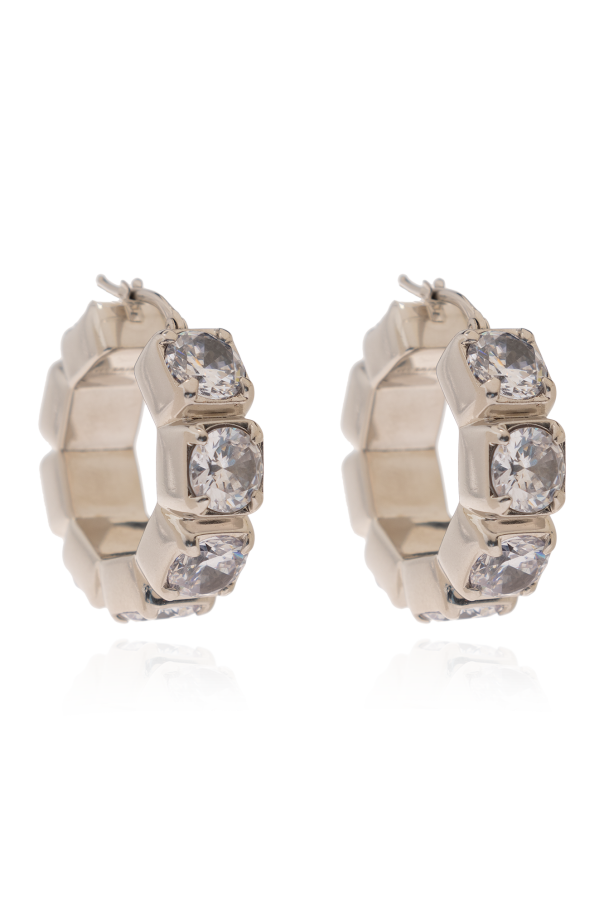 Crystal-embellished earrings od JIL SANDER
