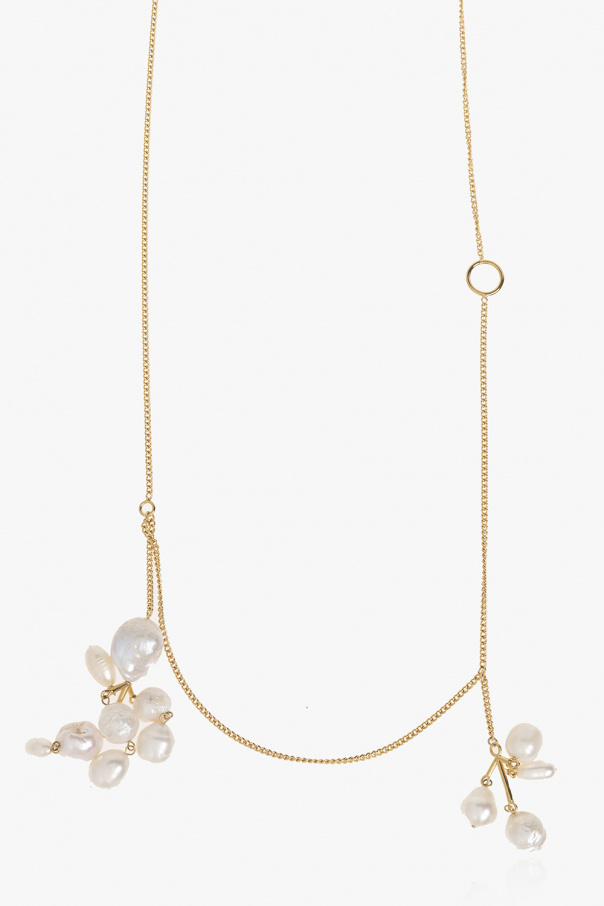 Brass necklace with pearls od JIL SANDER