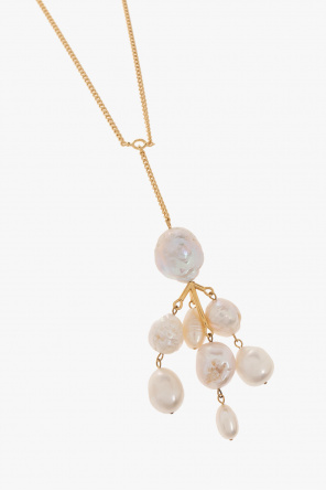 JIL SANDER Brass necklace with pearls
