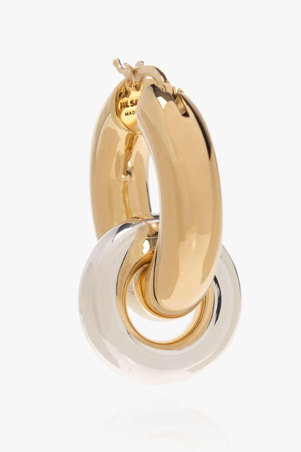 Jil Sander sculpted hoop design earrings - Gold
