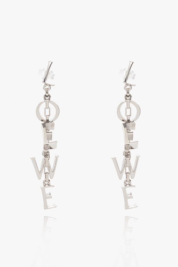 Silver earrings with logo od Loewe