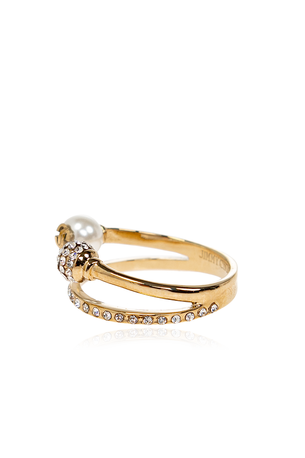 Jimmy Choo Anillo de latón con cristales