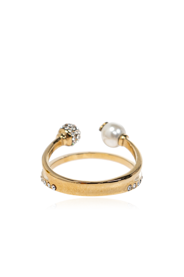 Jimmy Choo Anillo de latón con cristales