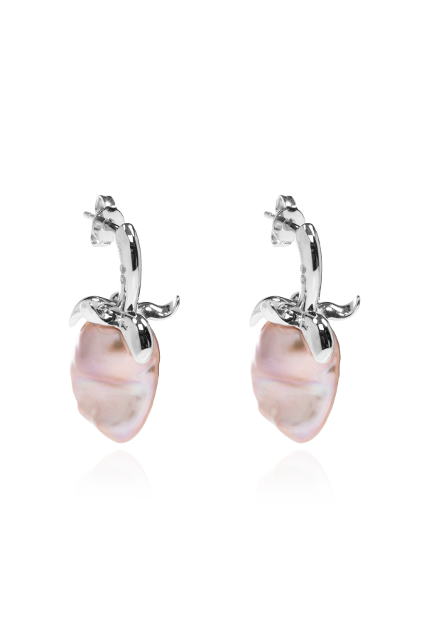 Silver earrings with strawberry motif od Loewe
