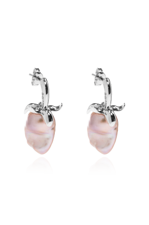 Silver earrings with strawberry motif