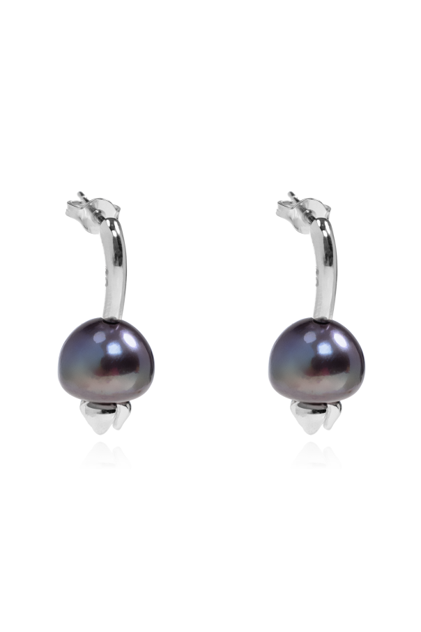 Silver earrings with a blueberry motif od Loewe