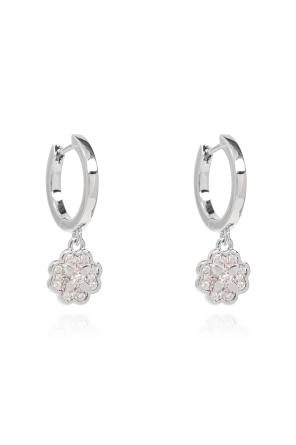 Earrings with glittering crystal pendants