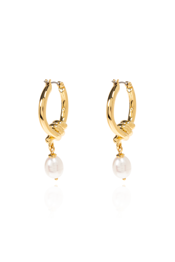 Kate Spade Brass earrings with a pearl pendant