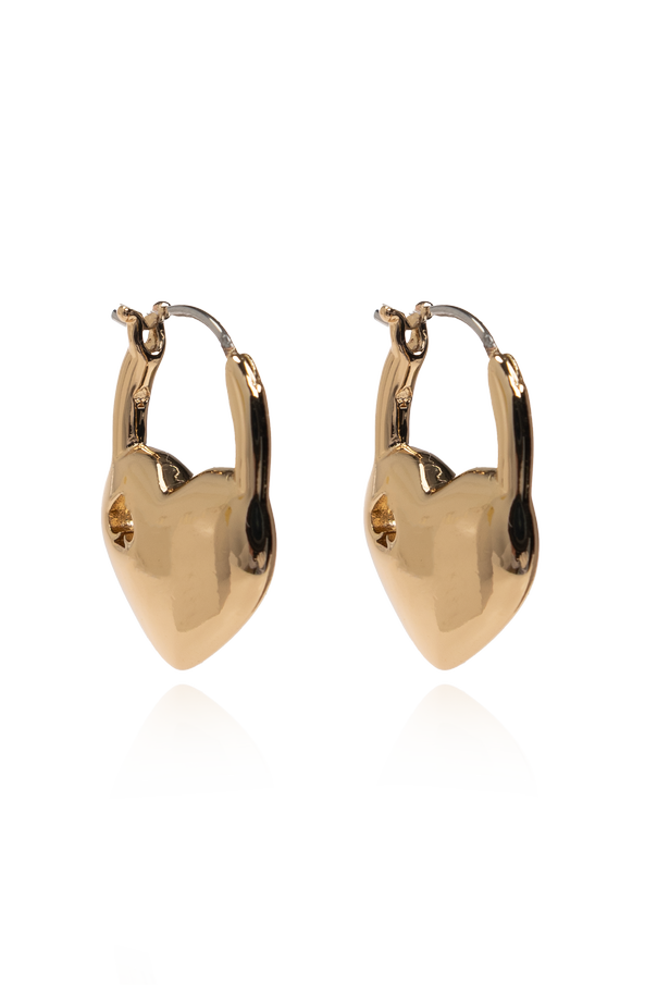 Dangling heart-shaped earrings od Kate Spade