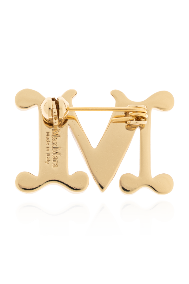 Max Mara Brosche mit funkelnden Kristallen