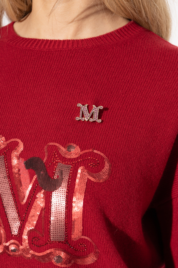 Max Mara Brosche mit schimmernden Kristallen