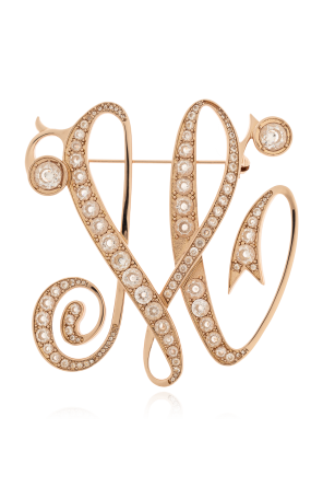 Brosche mit glänzenden Kristallen