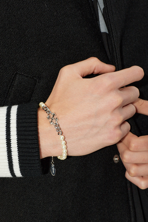 Off-White Pulsera con perla artificial