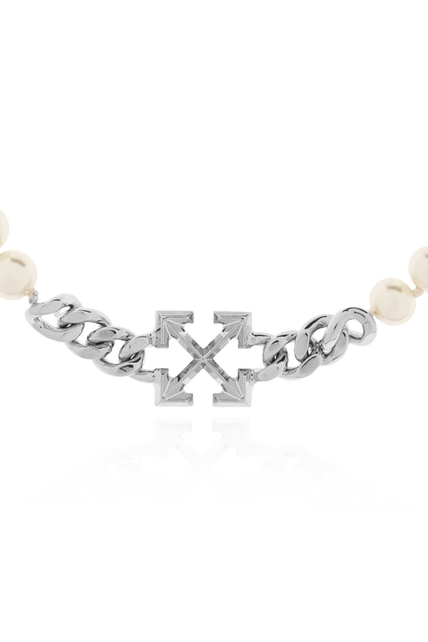 Off-White Pulsera con perla artificial