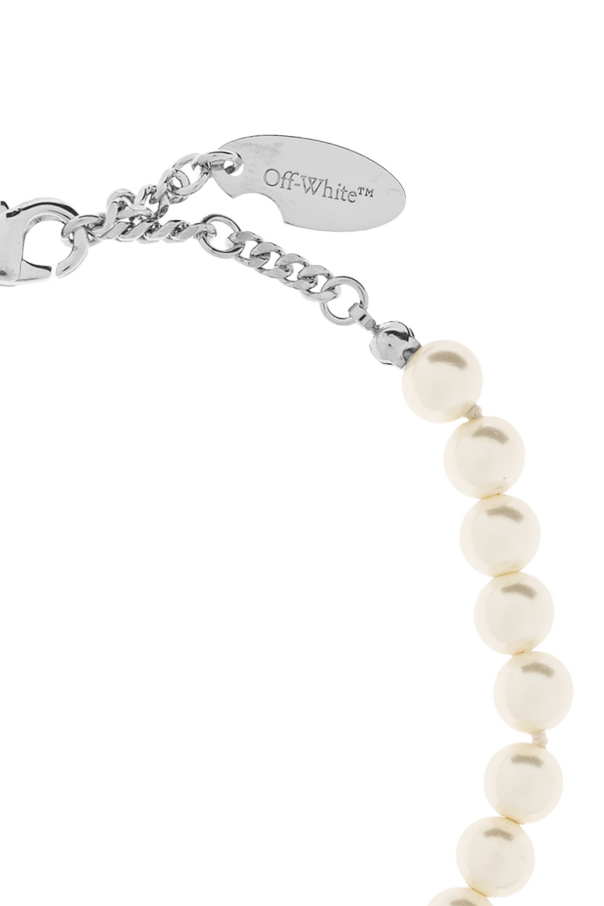 Off-White Pulsera con perla artificial
