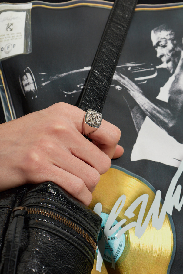 Off-White Silver brass ring