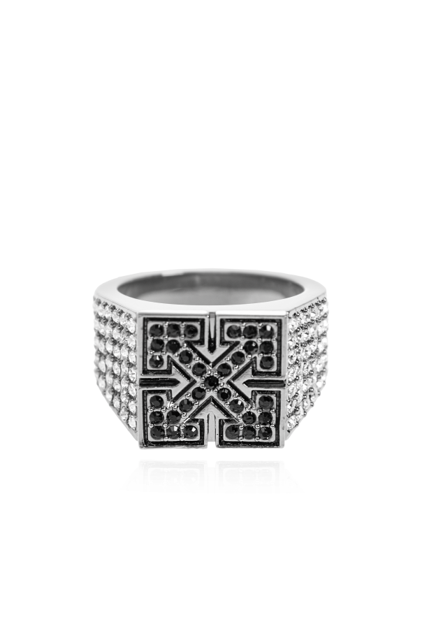Signet rings with shimmering crystals od Off-White