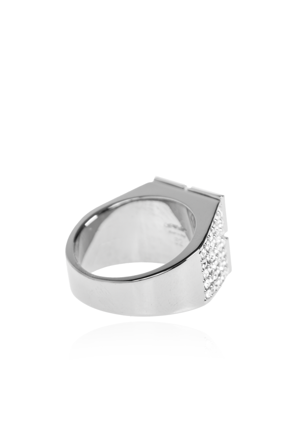 Off-White Signet rings with shimmering crystals