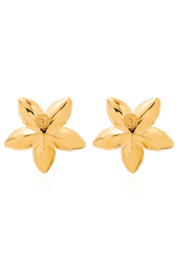 Marni Weite Earrings with flowers