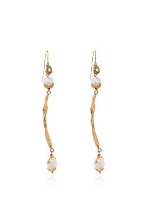 Long pearl earrings