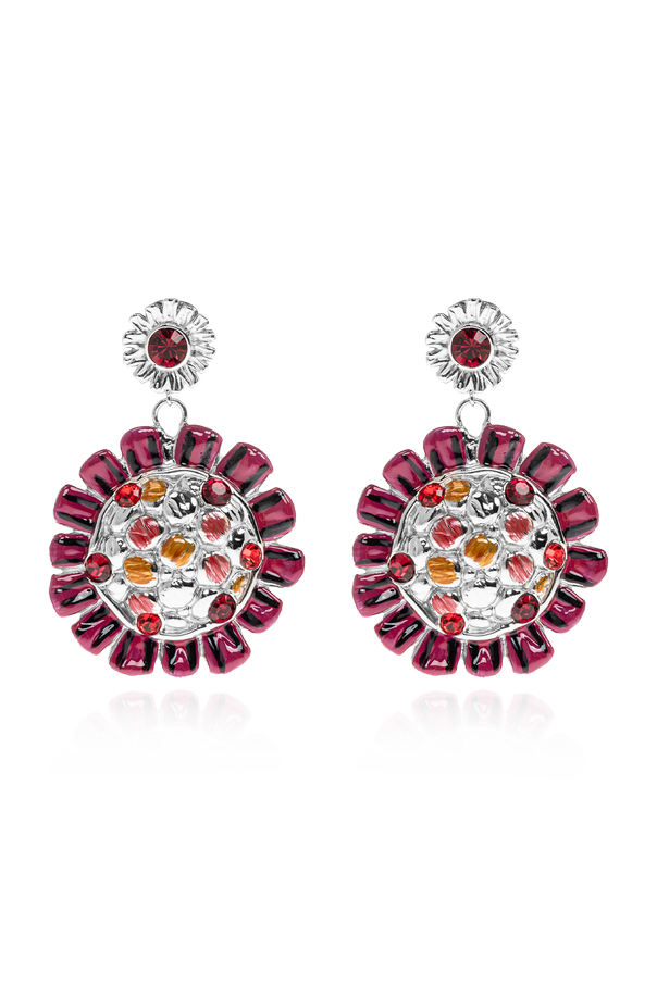 Brass Floral Motif Earrings od Marni