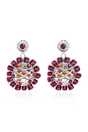 Brass Floral Motif Earrings