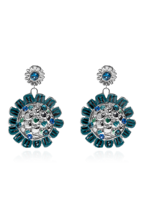 Brass Floral Motif Earrings od Marni
