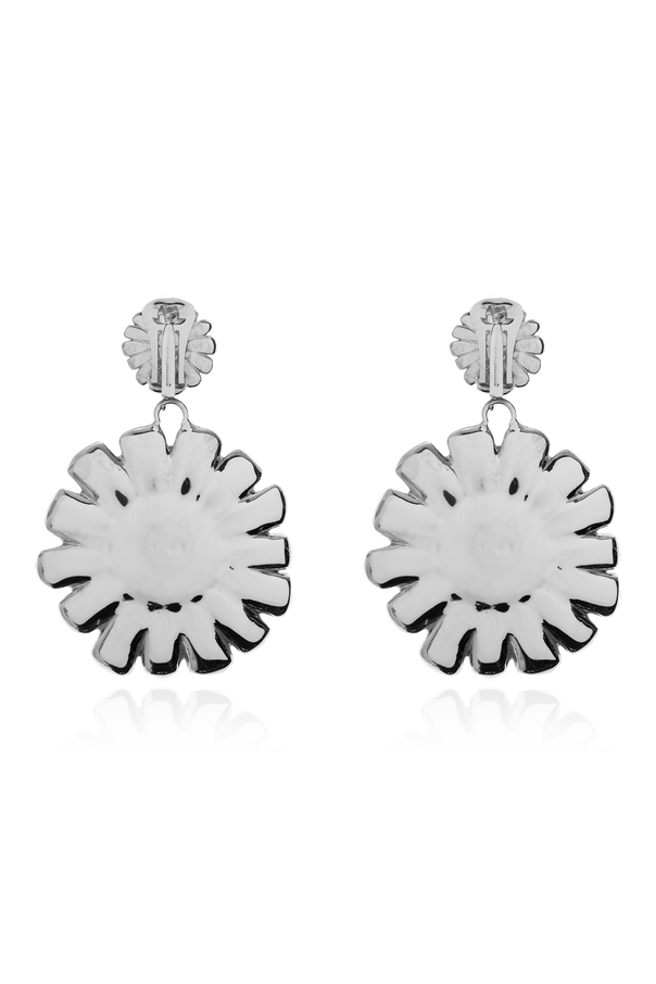 Marni Brass Floral Motif Earrings